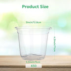 30 Packs 5 Inch Reinforced Clear Nursery Pots with Drainage Holes, Transparent Plastic Plant Pot Seedling Planter for Vegetable Propagation, Root Cutting, Seed Starting