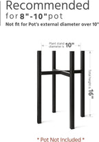 Mkono Plant Stand - EXCLUDING Plant Pot, Mid Century Modern Tall Metal Stand Indoor Flower Potted Holder, Display Rack, Fits Up to 10 Inch Planter, Black