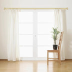 Curtain Rods for Windows 72 to 144, 1 Inch Adjustable Gold Heavy Duty Long Window Curtain Rod with End Caps, Modern Style Indoor Outdoor Drapery Rods for Patio Bedroom, Size 32" - 150"