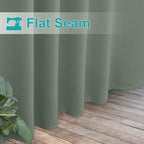 NICETOWN 2 Panels Outdoor Sage Green Curtainss Waterproof for Patio, Detachable Sticky Tab Top Weighted Blackout Sun & Rain Block Window Treatment, Privacy for Gazebo/Porch, W52 x L84