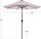 Best Choice Products 10ft Solar Polyester LED Lighted Patio Umbrella w/Tilt Adjustment and UV-Resistant Fabric