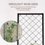 Zhongma 15.75 x 15.75 x 55 in Raised Garden Bed with Trellis,Heavy Duty Plant Box for Climbing Plants with Drainage Hole, Metal Lattice Planter Gardon Box with Inner Fabric Liners.