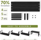 ONBRILL Outdoor Benches Weatherproof, 2-Person Poly Lumber Garden Bench, All-Weather Patio Bench Will not Rot and Fade for Garden, Porch, Backyard and Park, Easy Installation, Black