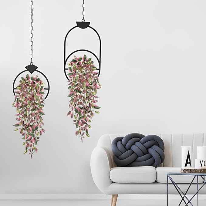 Artificial Hanging Plants Wandering Jew 22 Inch 5 Pack PVC