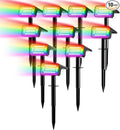 Fabrito Color Changing Solar Spot Lights Outdoor 10 Pack, [6+1 Lighting Modes] Auto On/Off RGB Spotlights, Waterproof Multicolor Landscape Lights for Garden, Tree, Halloween, Christmas