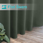 NICETOWN 2 Panels Greyish Green Outdoor Curtainss for Patio Waterproof, Detachable Sticky Tab Top Blackout Indoor Outdoor Blinds Heat & Cold Blocking Privacy for Gazebo/Porch, W52 x L95