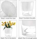 ZOOFOX 4 Pack Self Watering Pots for Indoor Plants, 7 Inch Large Clear Plastic Automatic-Watering Plant Pot, Modern Decorative Pot for Indoor Plants, Flowers, Herb, Aloe, Orchid, African Violets