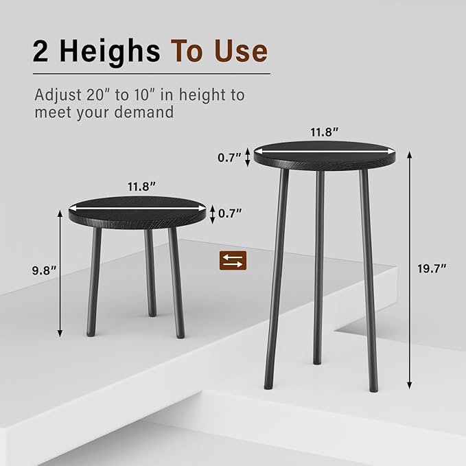Plant Stand Indoor Outdoor: 2 Pack Indoor Plant Stand 20'' Convertible Multi-purpose Holder - Mid Century Modern Decor - Tall Plant Table for Living Room/Balcony/Garden/Patio