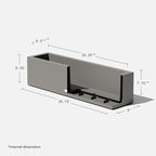 Veradek Block Series Window Box Planter - Rectangular Flower Pot for Indoor or Outdoor Window Sill/Balcony | All-Weather Use with Drainage Holes | Modern Décor for Succulents, Herbs, Small Plants
