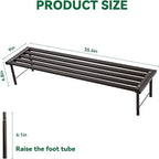 Metal Plant Stand, Rust-proof Aluminum Flower Pot Stand, Heavy Duty Planter Display Shelving for Patio Balcony Garden Living Room Decorative (Ebony, 35.4 Inch)