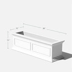 Veradek Brixton Window Box Plastic Planter - Large Rectangular Planter for Outdoor Balcony/Windowsill | Crack-Resistant All-Weather | Classic Estate Design for Flowers, Herbs, Succulents