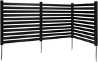 VEVOR 3 Panels Outdoor Privacy Screen, 50 x 48 in Air Conditioner Fence with 27.6 in Ground Stakes, Pool Equipment Enclosure, Vinyl Privacy Fence, Ideal for Trash Can and A/C Units, Black