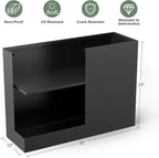 Metal Large Planter Box 30" L x 12" W x 24" H, Heavy Duty Tall Rectangle Outdoor Planter Box with Removable Insert Shelves for Porch, Garden, Patio, Yard (Black)