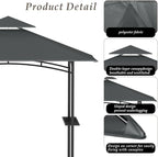 Grill Gazebo Replacement Top, 5 * 8 Outdoor BBQ Top Cover, Double Layer BBQ Gazebo Top Canopy for Model #L-GG001PST-F(Dark Gray)
