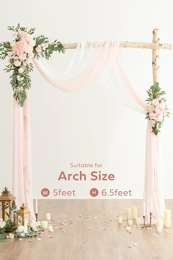 Artificial Flowers Wedding Arch Kit, Blush and Cream, 4-Piece Set