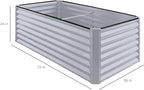 Best Choice Products 6x3x2ft Outdoor Metal Raised Garden Bed, Deep Root Box Planter for Vegetables, Flowers, Herbs, 269 Gallon Capacity, 100% Non Toxic Materials - Moonlight Gray