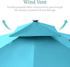 Best Choice Products 10x10ft Cantilever Patio Umbrella w/Base Included, Solar LED Lights 360 Rotation Large Offset Hanging Outdoor Shade for Deck Pool Backyard w/Stand – Sky Blue