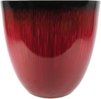Gardener Select (EPR12-206) Large Egg Shaped Planter - Modern Indoor & Outdoor Decorative Flower Pot/Box (12 Inch, Red Flower)