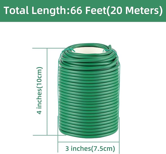Garden Wire, 66FT Soft Plants Ties, 3.5mm Flexible Garden Ties for Climbing Plants, Vines Plant, Tomatoes, Flowers, Roses Plant Support