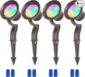 LEONLITE 10W RGB Low Voltage Landscape Lights, Color Changing Wall Wash Landscape Lighting Outdoor, 12V LED Landscape Spotlights, Uplight, ETL Listed, Aluminum, IP65 Waterproof, Pack of 4