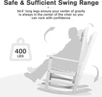 Devoko HDPE Rocking Chair Plastic Outdoor Indoor Patio Rocker Chair High Back All Weather Rocker for Patio Backyard Porch Garden (White)