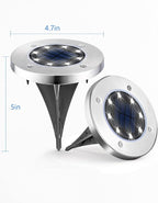 UFOND 12 Pack Solar Ground Lights，Outdoor Waterproof LED Gardenlight, Disklights for Lawn Pathway Yard Walkway Driveway Patio Deck, Solar Lights (Cold White)