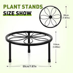 ESRICH 2 Pack 7.8" Metal Plant Stand Indoor , Black Plant Stands Outdoor, Rustproof Round Heavy Duty Flower Pot Stand, Potted Plant Holder for Garden Home