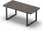 Outdoor Dining Table for 6, HDPS+ Aluminum Patio Dning Table with U-Shape Leg, Size: 67.4"*32.3"*29.6",Modern Rectangular Table for Lawn, Garden (Charcoal)