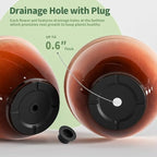 Plastic Plant Pots 8 Inch, 4 Piec Flower Pots with Drainage Hole, Modern Sleek Decorative Planter for Indoor Outdoor Succulent Snake Plants(Orange)