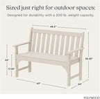 POLYWOOD Vineyard 48-Inch Bench, Sand