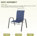 UDPATIO Patio Chairs Set of 4, Stackable Outdoor Dining Chairs with High Back, Breathable Textilene Fabric Outdoor Chair All Weather, 350LBS Capacity for Garden/Backyard (Blue)