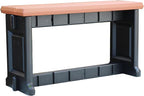 Bench, Redwood Top with Black Sides, 1 Pack - Proudly Made in The USA, Click and Lock Hardware-Free Assembly, Durable and Stylish Outdoor Seating