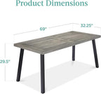 Best Choice Products 6-Person Indoor Outdoor Acacia Wood Dining Table, Picnic Table w/Powder-Coated Steel, 350 Pound Capacity Legs - Weathered Gray
