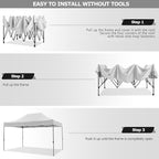 Gazebo Canopy 10x15 ft Waterproof with 4 Sidewalls, White