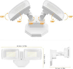 Onforu 3200LM Flood Lights Outdoor, 32W 6500K LED Security Light Manual Switch Controlled, IP66 Waterproof Outdoor Lights, Wall Mount Exterior Flood Light with 2 Adjustable Heads Floodlights Outside