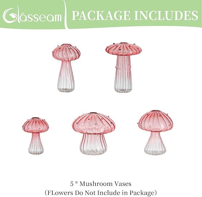 Pots: Pink Borosilicate Glass Mushroom Propagation Planter, 0.78-Inch Opening