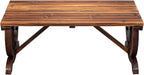 Outvita Wooden Garden Bench, Outdoor Rustic Wagon Wheel Bench with Carbonized Finish & Fir Construction for Garden Porch Backyard Patio Park, Seats 2 Person Brown