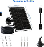 Zivif Solar Panel Charger for Arlo Essential 2K (2nd Gen), Essential XL & Spotlight Cameras – USB-C & Micro USB, IP66 Waterproof, 360° Adjustable Mount, 7.2ft Cable