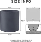 Kante 15.7" Dia Round Concrete Planter, Modern Style Large Cylindrical Plant Pot with Drainage Hole and Rubber Plug for Indoor Outdoor Patio, Charcoal
