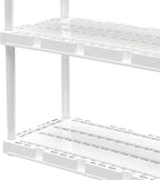Gracious Living 4 Pack Light Duty Storage Shelves, Knect-A-Shelf 4-Shelf Ventilated Shelving Rack Organizer for Home, Garage, Basement & Laundry, White