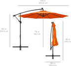 Best Choice Products 10ft Solar LED Offset Cantilever Hanging Market Patio Umbrella, 8 Sturdy Ribs, Easy Adjustment - Orange
