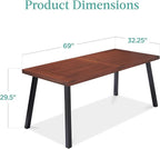 Best Choice Products 6-Person Indoor Outdoor Acacia Wood Dining Table, Picnic Table w/Powder-Coated Steel, 350 Pound Capacity Legs - Walnut Brown