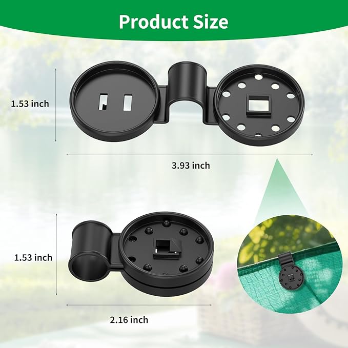 Heavy Duty Round Shade Cloth Clips 100Pcs - Plastic Garden Net Clamps for Shade Cloth for Garden, Tarp Clips Heavy Duty, Anti Bird Netting, Sun Shade Sail, Windproof Awning Clamp