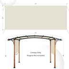 Universal Canopy Cover Replacement for 17x6.8 Ft Outdoor Pergola Structure, Garden Pergola Shade for Gazebo Patio Porch Balcony, Outdoor Waterproof Pergola Canopy Top(Cover Only) (Beige)