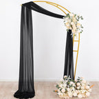 Outdoor Curtain Panel, Black Sheer Chiffon Arch Drape, 29 x 236 In