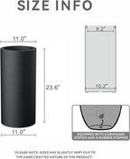 Kante 23.6 Inch Tall Cylindrical Planter, Large Round Plant Pots with Drainage Hole, Made with Concrete, Suitable for Indoor Outdoor Plants, Home Decor, Black