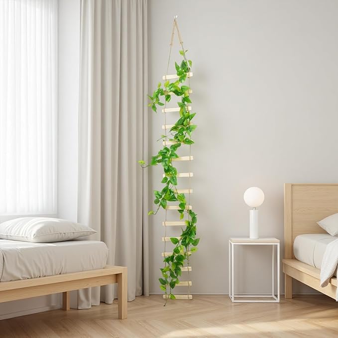 Wooden Ladder Plant Trellis for Climbing Plants – 6ft Extra Tall Indoor & Outdoor Wooden Trellis Garden Plant Support, Easy to Install for Vines, Ivy, Pothos, Monstera, Potted Plants