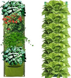 LITLANDSTAR Hanging Planter Bags, 2 Pack 7 Pocket Hanging Vertical Wall Planter Planting Grow Bags Outdoor Indoor Gardening Vertical Greening Flower Container, Planting Bags Storage Bags(Green)