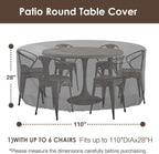 Vailge Round Patio Furniture Covers, 100% Waterproof Outdoor Table Chair Set - Image 2