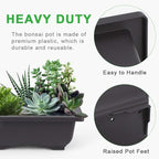 Bonsai Training Pots, 6-Pack, 6.5 Inch Black Plastic with Drainage